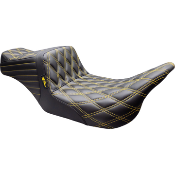 Le Pera Tailwhip Seat Double Diamond Gold Stitch FLT/FLH '08-'24