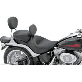 MUSTANG - WIDE STYLE SOLO SEAT WITH REMOVABLE BACKREST - BLACK, VINTAGE - '06-17 SOFTAIL - 0