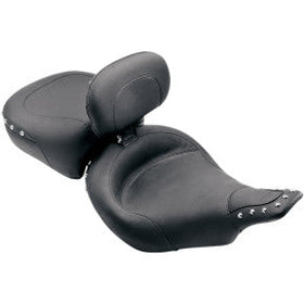 MUSTANG - WIDE STYLE SOLO SEAT WITH REMOVABLE BACKREST - BLACK, VINTAGE - '06-17 SOFTAIL