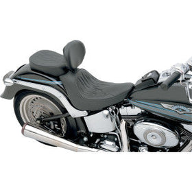 DRAG - SOLO SEAT WITH EZ GLIDE II BACKREST OPTION - FLAME STITCH, SOLAR REFLECTIVE LEATHER - 0