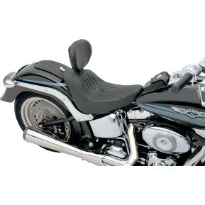 DRAG - SOLO SEAT WITH EZ GLIDE II BACKREST OPTION - FLAME STITCH, SOLAR REFLECTIVE LEATHER