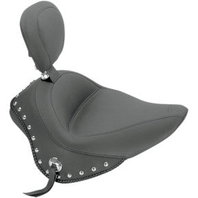 MUSTANG - WIDE STYLE SOLO SEAT WITH REMOVABLE BACKREST - STUDDED - '11-17 FXS, FLS, & FLSS - 0