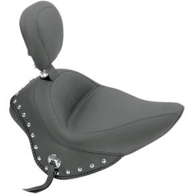 MUSTANG - WIDE STYLE SOLO SEAT WITH REMOVABLE BACKREST - STUDDED - '11-17 FXS, FLS, & FLSS