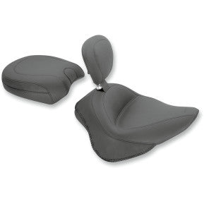 MUSTANG - WIDE STYLE SOLO SEAT WITH REMOVABLE BACKREST - BLACK, VINTAGE - '11-17 FXS, FLS, & FLSS