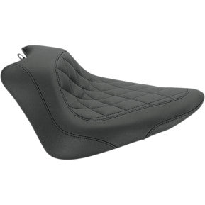 MUSTANG - WIDE TIPPER FRONT SOLO SEAT - BLACK, DIAMOND STITCH - '11-17 FXS, FLS, & FLSS