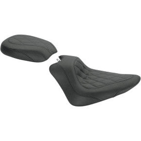 MUSTANG - WIDE TIPPER FRONT SOLO SEAT - BLACK, DIAMOND STITCH - '11-17 FXS, FLS, & FLSS