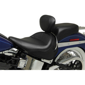 MUSTANG - WIDE STYLE SOLO SEAT WITH REMOVABLE BACKREST - BLACK, VINTAGE - '05-17 FLSTN & EFI FLSTNI - 0