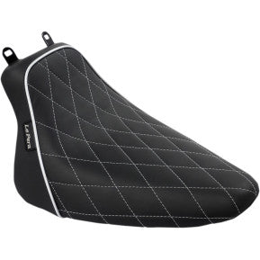 LE PERA - BARE BONES SOLO SEAT - DIAMOND STITCH WITH WHITE PIPING - '08-17 EFI FLSTNI & EFI FLSTCI