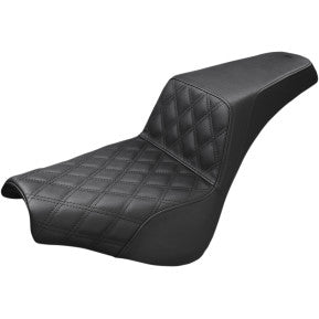 SADDLEMEN - STEP UP SEAT - BLACK, FRONT LATTICE STITCHED - FXBB