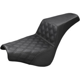 SADDLEMEN - STEP UP SEAT - BLACK, FRONT LATTICE STITCHED - FXBB