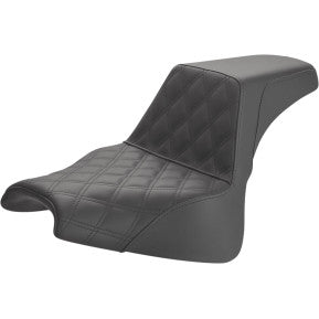 SADDLEMEN - STEP UP SEAT - BLACK, FRONT LATTICE STITCHED - '18-19 FXFB & FXFBS