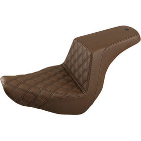 SADDLEMEN - STEP UP SEAT - BROWN, FRONT LATTICE STITCH - '18-20 FXLR & FLSB