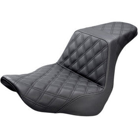 SADDLEMEN - STEP UP SEAT - BLACK, LATTICE STITCH - '18-20 FXLR & FLSB