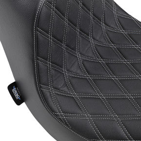 DRAG - PREDATOR III SEAT - DOUBLE DIAMOND, SILVER THREAD - '18-20 SOFTAIL