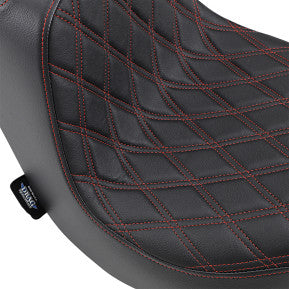 DRAG - PREDATOR III SEAT - DOUBLE DIAMOND, RED THREAD - '18-20 SOFTAIL