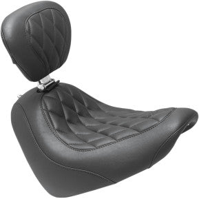 MUSTANG - WIDE TRIPPER FRONT SEAT WITH BACKREST - BLACK, DIAMOND STITCH - '18-20 FXFB & FXFBS