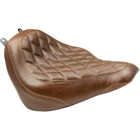 MUSTANG - WIDE TRIPPER FRONT SEAT - BROWN, DIAMOND STITCH - '18-20 FXFB, FLDE, FLHC, & FLHCS