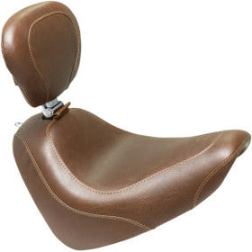 MUSTANG - WIDE TRIPPER FRONT SOLO SEAT WITH BACKREST - BROWN, VINTAGE - '18-20 FXFB & FXFBS