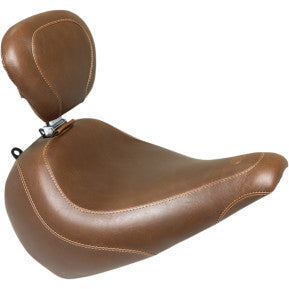 MUSTANG - WIDE TRIPPER FRONT SEAT WITH BACKREST - BROWN, VINTAGE - '18-20 FLFB & FLFBS