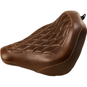 MUSTANG - TRIPPER FRONT SOLO SEAT - BROWN, DIAMOND STITCH - '18-20 FXBB & FXBRS