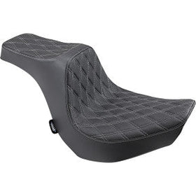 DRAG - PREDATOR III SEAT - DOUBLE DIAMOND, SILVER THREAD - '18-20 SOFTAIL
