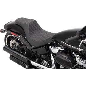 DRAG - PREDATOR III SEAT - DOUBLE DIAMOND, SILVER THREAD - '18-20 SOFTAIL