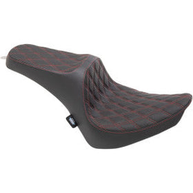DRAG - PREDATOR III SEAT - DOUBLE DIAMOND, RED THREAD - '00-17 SOFTAIL