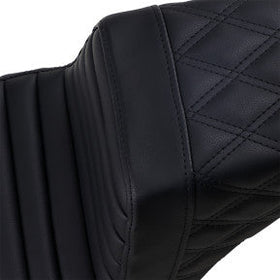 SADDLEMEN - STEP UP SEAT - BLACK, FRONT TUCK & ROLL, REAR LATTICE STITCHED - '18-20 FXBB & FXST - 0