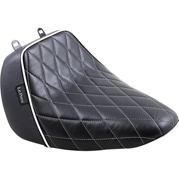 Le Pera Bare Bones Solo Seat Diamond Stitch w/ White Stitching/Piping Black FLFB '18-'23
