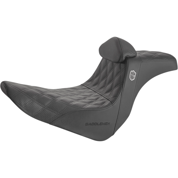 Saddlemen Pro Series Sdc Performance Seat w/ Backrest Lattice Stitch/Lumbar Gripper FL/FX '18-'24