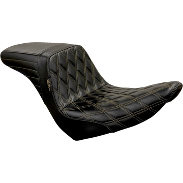 Le Pera Kickflip Seat Diamond W/Chestnut Stitching Black Softail '18-'23