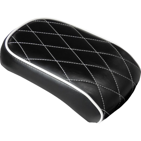 Le Pera Bare Bones Pillion Pad Diamond Black w/ White Stitch Softail '08-'17