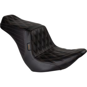 Le Pera Tailwhip Up Front Seat Double Diamond w/ Chestnut Thread Black FLSB/FXLR '18-'24
