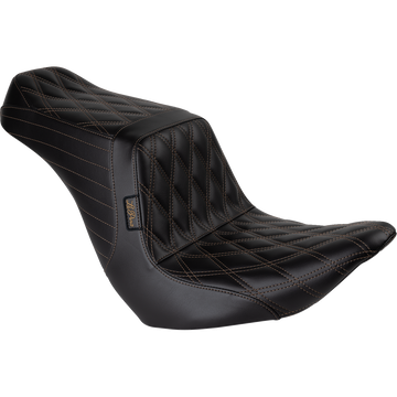 Le Pera Tailwhip Up Front Seat Double Diamond w/ Chestnut Thread Black FLSB/FXLR '18-'24