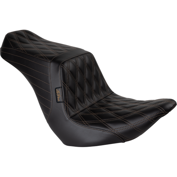 Le Pera Tailwhip Up Front Seat Double Diamond w/ Chestnut Thread Black FLSB/FXLR '18-'24