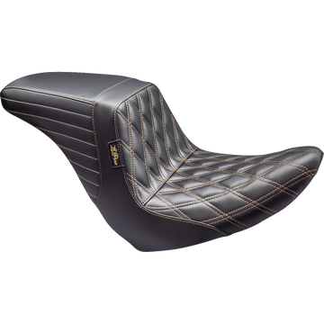 Le Pera Kickflip Up Front Seat Double Diamond w/ Chestnut Thread Black FL/FX '18-'24