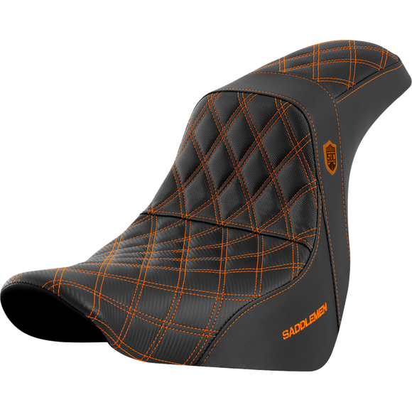 Saddlemen Pro Series Sdc Performance Seat W/O Backrest Orange Stitch FL/FX '18-'20