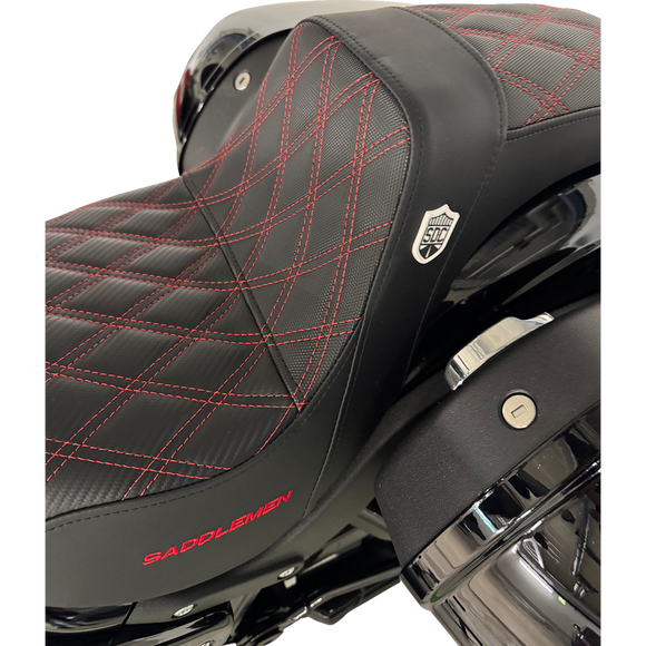Saddlemen Pro Series Sdc Performance Seat W/O Backrest Red Stitch FL/FX '18-'20