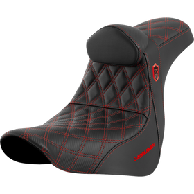 Saddlemen Pro Series Sdc Performance Seat w/ Backrest Red Stitch FL/FX '18-'23
