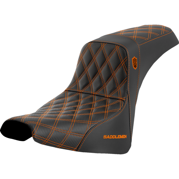Saddlemen Pro Series Sdc Performance Seat W/O Backrest Orange Stitch FXBB/FXST '18-'23