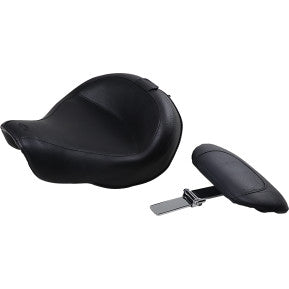 MUSTANG - WIDE SOLO SEAT WITH REMOVABLE BACKREST - VINTAGE STITCH - '06-17 DYNA