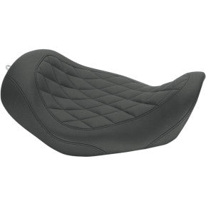 MUSTANG - WIDE TRIPPER SOLO SEAT - BLACK, DIAMOND STITCH - '06-17 DYNA