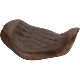 MUSTANG - WIDE TRIPPER SOLO SEAT - BROWN, DIAMOND STITCH - '06-17 DYNA
