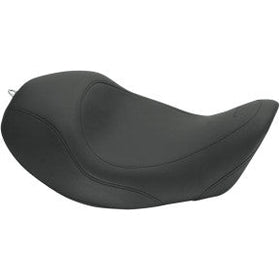 MUSTANG - WIDE TRIPPER SOLO SEAT WITH REMOVABLE DRIVERS BACKREST - BLACK, SMOOTH - '06-17 DYNA