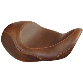 MUSTANG - WIDE TRIPPER SOLO SEAT WITH REMOVABLE DRIVERS BACKREST - BROWN, SMOOTH - '06-17 DYNA