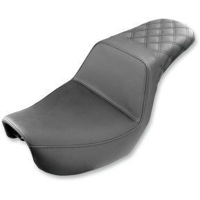 SADDLEMEN - STEP UP SEAT - BLACK, REAR LATTICE STITCH - '06-17 DYNA