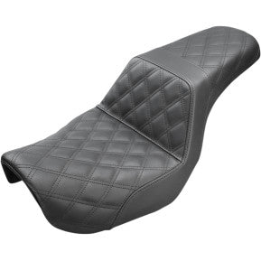 SADDLEMEN - STEP UP SEAT - BLACK, LATTICE STITCH - '06-16 DYNA