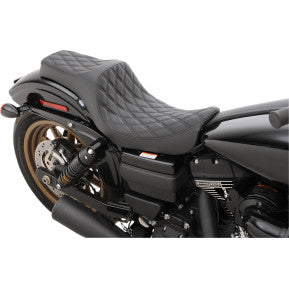 DRAG - PREDATOR III SEAT - DOUBLE DIAMOND STITCH, BLACK THREAD - '06-17 DYNA