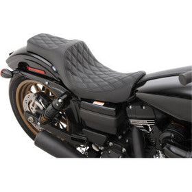 DRAG - PREDATOR III SEAT - DOUBLE DIAMOND STITCH, BLACK THREAD - '06-17 DYNA
