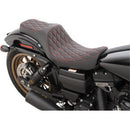 DRAG - PREDATOR III SEAT - DOUBLE DIAMND STITCH, RED THREAD - '06-17 DYNA-1